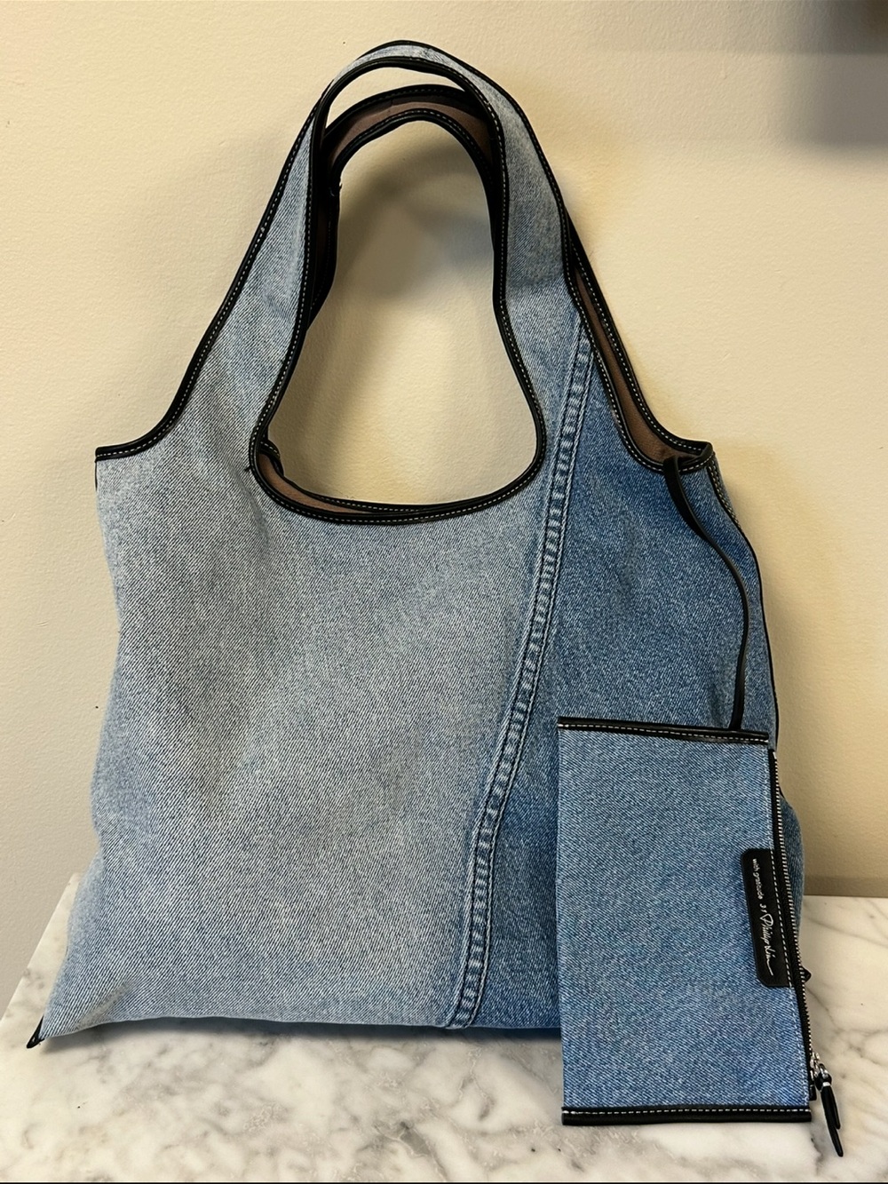 Phillip Lim • Denim Tote Bag and Matching Pouch